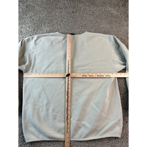 VINTAGE Maine Sweatshirt Womens Large Green Blue Tree Line Pullover Ladies FLAW - Picture 8 of 11